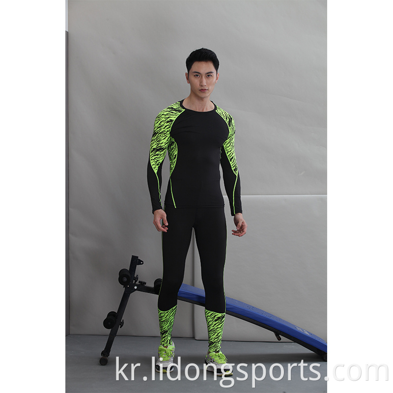 Lidong Hot Selling Sports Wear Fitness Men 타이트 남자 체육관 T 셔츠